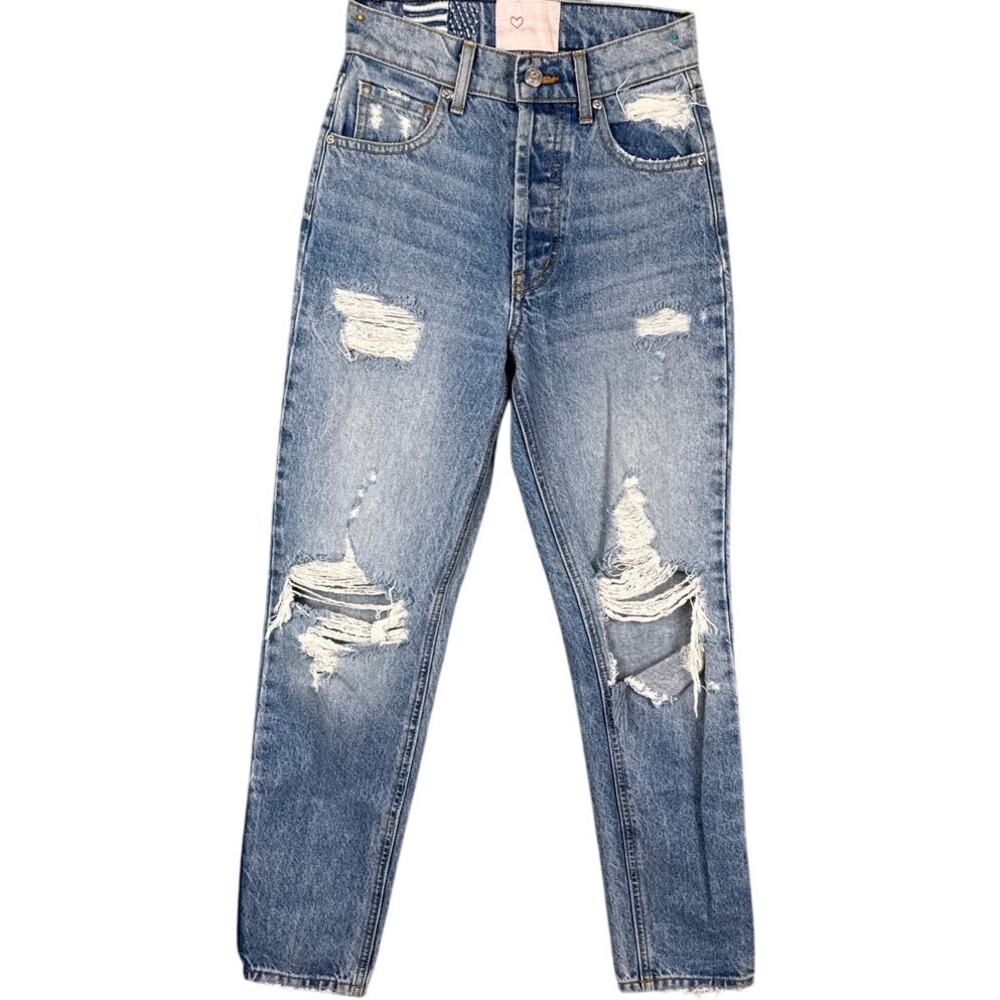 Revice Straight Leg Denim Jeans Size 24 Y2K Style Semi Stretch Denim Mom Jeans